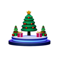 Kerstmis 3d podium met sneeuwvlokken illustratie png