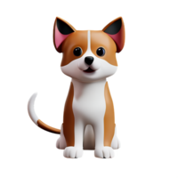 cute dog 3d illustration icon png