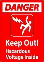 Danger Sign - Keep Out Hazardous Voltage Inside vector