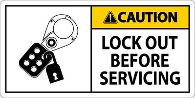 Caution Sign, Lock Out Before Servicing vector