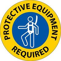 Floor Sign, Protective Equipment Required vector