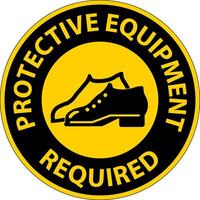 Floor Sign, Protective Equipment Required vector