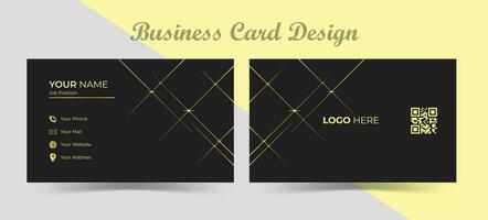 Business Card design. Unique professional business card. Golden and Black business card mockup. Professional office visiting card. vector