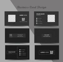 A set of business card with three pairs of visiting card. Business card mockup. Different layout, different design and different colors. A set of multiple corporate business cards. Minimalist cards. vector