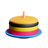 Birthday cake 3d rendering icon illustration png