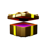 cadeau boîte 3d le rendu icône illustration png