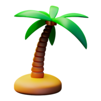 beach palm tree 3d travel and holiday illustration png