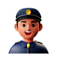 pilot ansikte 3d yrke avatars illustrationer png