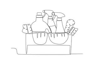 A set of cleaning equipment vector