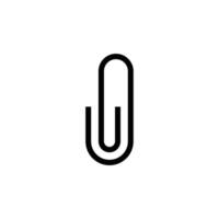 Paper clip icon. Simple outline style. Paperclip, attach, document clip, staple, fastener, page clamp, office concept. Thin line symbol. Vector isolated on white background. SVG.