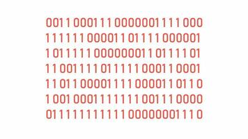 binário computador código linha 2d elemento animação. recorrente dígitos zero 1 plano cor desenho animado 4k vídeo, alfa canal. virtual comunicação. programa comandos animado conceito em branco fundo video
