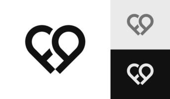 Letter FP initial monogram logo design vector