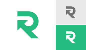 letra r inicial monograma con flecha símbolo logo diseño vector