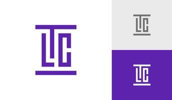 ley símbolo con letra tlc inicial monograma logo diseño vector