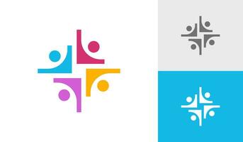 community people, social community, global community, human family logo design vector