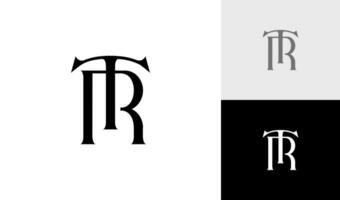 Letter TR initial monogram logo design vector