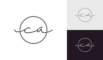 Signature letter CA logo design vector