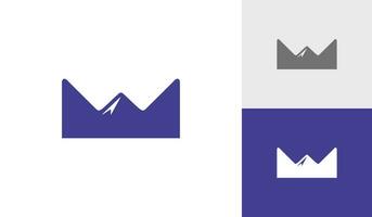corona y montaña logo diseño vector