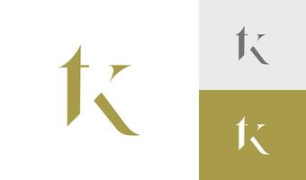 Letter TK initial monogram logo design vector