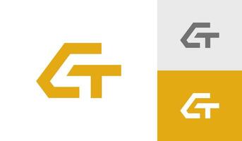 letra gt inicial monograma logo diseño vector
