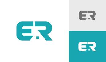 Letter ER initials with house roof logo design vector