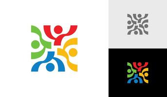 community people, social community, global community, human family logo design vector