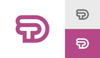 Letter DT or TD initial monogram logo design vector