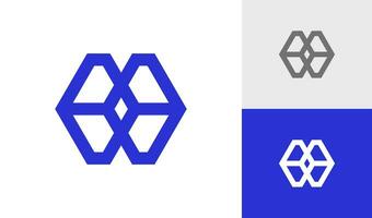 Abstract letter MW or WM hexagon monogram logo design vector