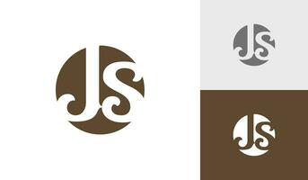 Letter JS initial monogram logo design vector