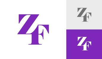 Letter ZF initial monogram logo design vector