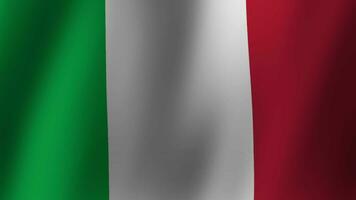 drapeau de Italie. agitant drapeau avec très détaillé en tissu texture sans couture bouclable vidéo animation. video