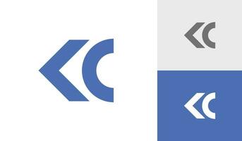 resumen letra kc inicial monograma logo diseño vector
