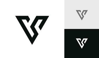 Letter V monoline initial monogram logo design vector