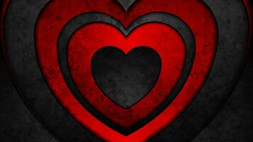 contraste vermelho e Preto corações grunge vídeo animação video