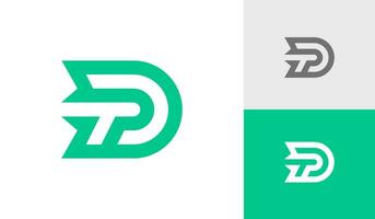 Letter DT or TD initial monogram logo design vector