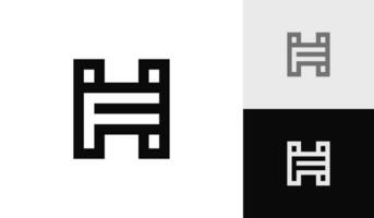 Letter FH or HF initial monogram logo design vector