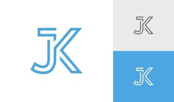 Letter JK initial monogram logo design vector