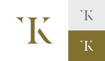 Letter TK or KT monogram logo design vector