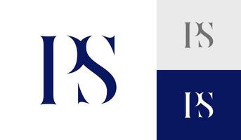 Letter PS initial monogram logo design vector