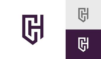 Letter CH initial monogram emblem logo design vector