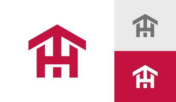 Letter H arrow with house roof logo design vector