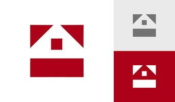 Geometric house roof logo design vector