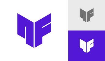 letra nf inicial monograma logo diseño vector