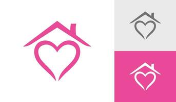 amor hogar logo diseño vector