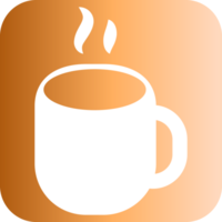 Tea mug icon for decoration and design. png