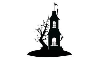 Halloween House Graphic Creepy Clip Art Design. vector