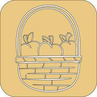 Apples basket icon for decoration and design. vector