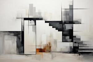 Embrace minimalism and simplicity, using clean lines and sparse elements to convey a sense of calm and clarity in the abstract composition. photo