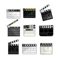 clapperboard set cartoon vector illustration