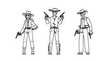 cowboy man woman vector